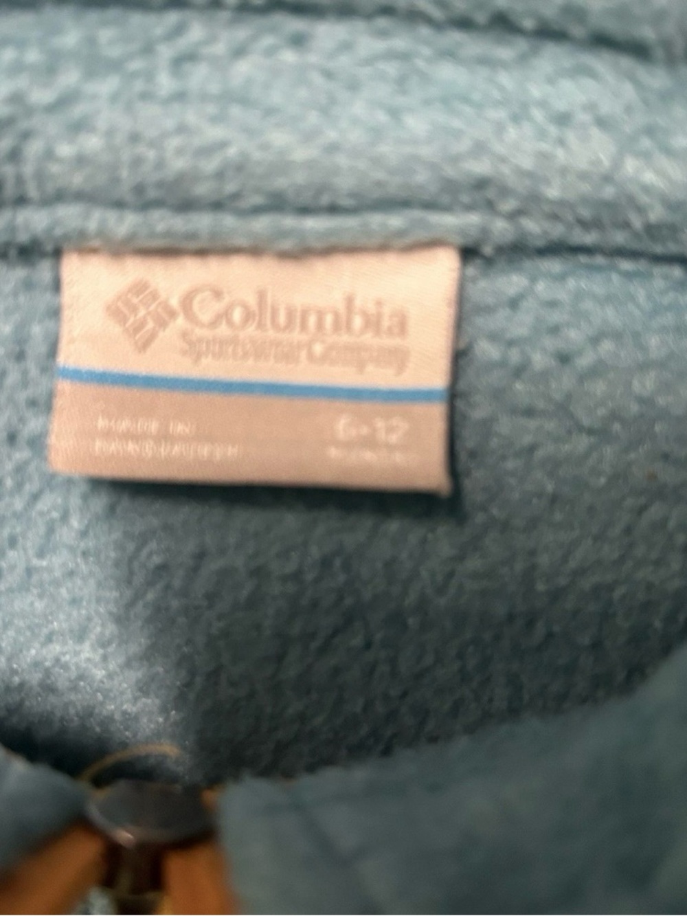 Baby Columbia Two Toned Blue Fleece Jacket Size 6-12 Months - Picture 4 of 4